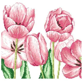 Siuvinėjimo Rinkinį Pirmos Klasės Kryželiu Rinkiniai Gražus Tulip Gėlių Fabrikas Tiesiogiai Parduoti
