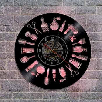 Naujas Stilius, Grožio Salonas Vinilo Įrašas Sieninis Laikrodis Retro Kambarį Namų Dekoro Skaitmeninis Laikrodis, Sienų Apdailai
