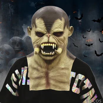 Ghostface Kaukė su Ilčių Helovinas Pilka Vampir Velniai Latekso Tušas Siaubo Rave Maskuotis Cosplay Monstras Kostiumas Demonas-Žudikas