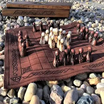 Tradicinės Strategijos Nešiojamų Stalo Žaidimas, Sukurtas Suaugusiems, Vaikams, Klasikinis Dviejų Žaidėjų Stalo Keliauja Vikingų Šachmatais Nustatyti Derliaus