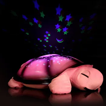 Vaikų Žaislai Vėžlys LED Nakties Šviesos USB Laidas, Muzikos Mini Projektoriaus Lempa 4 Spalvų Žvaigždžių Projektorius USB Valdomi Muzikos Dainą