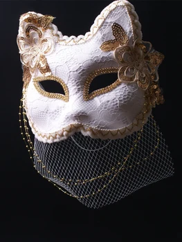 White Fox Visą Veidą dainuojančių Kaukė Anime Moters Grožio Japonų Stiliaus halloween mask