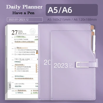 Darbotvarkės 2023 Planavimo Organizatorius Dienoraščio Sąsiuvinis A5 A6 Dienos Leidinys Raštinės Reikmenys Kulka Notepad Kalendorius Sketchbook 