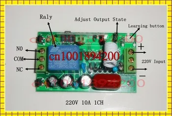AC220V RF nuotolinio valdymo pultu Šviesa/Lempa perjungti sistemos 1Receiver &3Transmitter 10A Mokymosi kodas Akimirksnį Perjungti 315/433MHZ