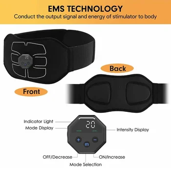 Raumenų Stimuliatorius Pilvo Kūno Lieknėjimo Elektros Smart ABS Treneris EMS Rankos, Kojos Liemuo Svorio Namų Fitneso Vibracijos Diržas