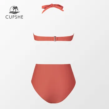 CUPSHE Underwire Push Up Aukšto Juosmens Bikini Rinkiniai maudymosi kostiumėlis Moterims Seksualus Apynasrio Dviejų dalių Paplūdimio 2023 Maudymosi Kostiumą, maudymosi Kostiumėliai,