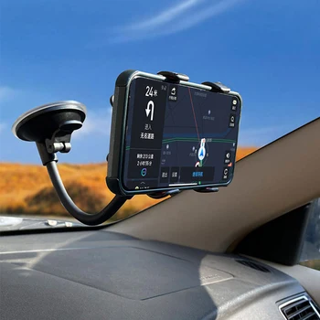 360° Besisukantis Universalus Automobilinis Telefono Laikiklis priekinio Stiklo, prietaisų Skydelio laikiklio pagrindą Automobilinis Laikiklis GPS Telefone Stovi Automobilių Interjero Priedai